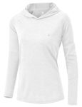 Rdruko Women's Long Sleeve Running Shirts Lightweight Quick Dry Hiking Outdoor Sports UV Shirts(White, CA XS)