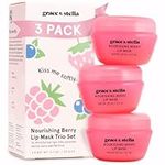 Grace & Stella Kiss Me Softly Nourishing Berry Lip Mask - Lip Balm For Very Dry Lips - Overnight Lip Moisturizer, Lip Treatment & Lip Sleeping Mask - Vegan (20ml, 3-Pack)