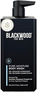 Blackwood For Men Pure Moisture Body Wash - Natural Vegan Formula for Sensitive Skin and Workout Recovery - Infused with Ginseng & Menthol - Sulfate Free, Paraben Free, & Cruelty Free (17 Oz)