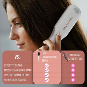 Lily England Ionic Hair Straightener Brush – Rose Gold