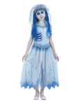 Smiffys Corpse Bride Emily Costume for Kids, Dress and Headband with Veil and Hair Pieces, Officially Licensed, Flower Headband and Rib Detail, Ideal for Matching Family Fancy Dress