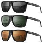 CIFOYA Sunglasses-for-Men Polarized Mens Sunglasses: Retro Sun glasses with UV Protection for Driving Fishing Golf