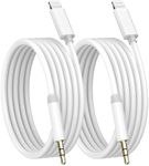 [Apple MFi Certified] Apple iPhone Aux Cord for Car, 2 Pack Lightning to 3.5 mm Aux Audio Cable Cord Compatible for iPhone 14 13 12 11 Pro Max XS XR X 8 to Car Home Stereo/Speaker/Headphone, White