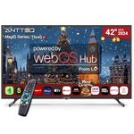 Antteq 42 Inch Smart TV WebOS TV MagiQ 42" with ThinQ AI, Voice Magic Remote, Airplay, Apple TV+, Netflix, Freeview, YouTube, WIFI, 2024 Black Televisions