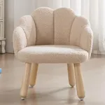 DAYAOUTDOOR Toddler Chairs, Kids Chairs with Solid Wooden Frame, Toddler Armchair Comfy, Upholstered Kids Chair with Flower Back, Kid Sofa, Toddler Couch for Playroom, Kindergarten & Preschool, Khaki