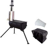 NJ Comfort Wood Burning Stove Portable Camping Cooker Tent Heater Firepit + 3L Water Heater