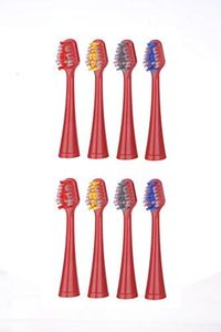 Pursonic 8 Pack Replacement Brush Heads, RED