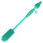 Raymeefa Double Sided Cleaning Brush,Soft Kitchen Scrub Brush,Reusable Silicone Bottle Cleaning Brush,Narrow Neck Bottle Brush Cleaner,Long Handle Bottle Brushes for Cleaning (Green)