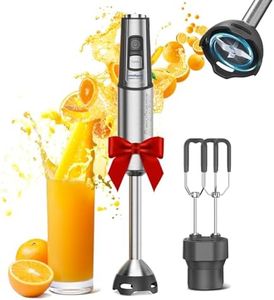 Anybear Immersion Blender, 1100W 2-in-1 Hand Held Blender with Full Copper Motor & Stainless Steel Body, 15 Speed & Turbo Mode Hand Mixer, Blade with Anti-scratch Coating, Stick with Beaters