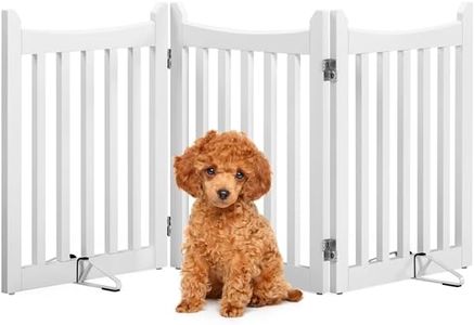 Yaheetech Barrière de sécurité sans perçage autoportante Pliable Parc pour Chien en Bois 151,5×60,5×2cm Barrière Chien Intérieur Parc Chiot Clôture pour Animaux de Compagnie