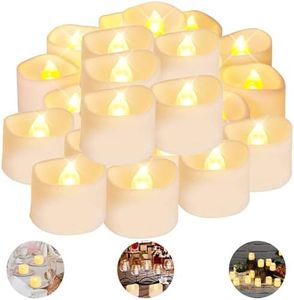 48 Pack Flameless Candles Flickering Electric Fake Candles, Battery Operated LED Tea Lights Candle in Warm White and Wave Glow for Wedding Decor, Table, Halloween,Christmas Decorations and Party Light