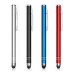 MoKo Stylus Pen(4PCS),Universal Capacitive Touch Screen Rubber Tip Digital Pen Compatible with iPad,iPhone,Samsung,Kindle,All Capacitive Touch Screen Devices Smartphones&Tablets,Black/Red/Silver/Blue