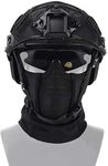 Tactical Air Gun Paintball PJ Helmet With Helmet Cover, Foldable Balaclava Mesh Mask Full Face Mask And Tactical Goggles