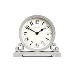 Jones Clocks® Saloon mantel clock | Traditional double scroll design | Grey | Contemporary classic style for desk, table, shelf or bedside