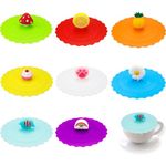 JVBAJV 8 Pieces Silicone Glass Cup Covers 10cm/3.9inch Reusable Anti-dust Cup Covers Food-grade Silicone Drink Glass Cup Lids for Mug,Coffee,Beer Mug, Drinking Glasses,Cup Cover