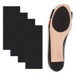 4pcs Shoe Sole Protectors 10.2" × 3.9", Self Adhesive Rubber Shoe Bottom Grip Pads Non-Slip Shoe Sole Pads Shoe Bottom Protector Noise Reduction Shoes Cushion for High-Heels Leather Shoes (Black)