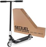 SEQUEL ACTION SPORTS Stunt Scooter, Aluminum Frame, 110mm Wheels, 220 lbs Weight Capacity, Ages 8+ (Black/Silver - Street)