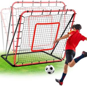 Soccer Rebounder Net & Soccer Training Equipment - 4x4 FT Adjustable Rebound Board for Precision Passing, Shooting, First Touch, and Ball Control Drills for Kids, Teens & Adults