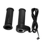 1 Pair E Bike Full Twist Throttle Handle 3 Pin 12V-72V Throttle Grip Universal for Ebike Electric Bicycle Scooter Motorcycle Accelerator Speed Control Electric Bike Waterproof Connector Accessories