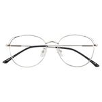 LINVO Fashion Fake Glasses Metal Cat Eye Frame Non Prescription Clear Lens Glasses for Women UV400 Protection