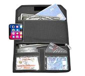 GreatDio Cheque Book and ATM Card Holder | Multi Pocket Expanding Zip Pouch | Travel Organizer Multipurpose Bag Case for Small Electronics and Accessories (color may vary)