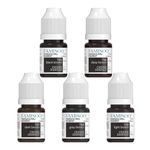 PMU Brows Pigment Tattoo Ink 5Pcs/Set Microblading Supplies for Eyebrow Eyeliner Permanent Makeup, Long-Lasting Non-Fading Beauty Tattoo Supplies for PMU (Brows-T95-96-97-98-99-Set)