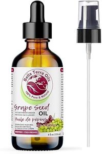 Grape Seed Oil. 120ml. 100% Pure. Cold-pressed. Unrefined. Organic. Rich in Vitamins. Chemical-free. Soothes Skin. Nourishes Hair. Natural Moisturizer for Hair, Skin, Nails, Beard, Stretch Marks. Bella Terra Oils.…