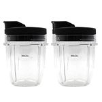 Anbige 2 Packs Replacement Parts Cup with lid, Compatible with Nutri Ninja Blenders BL480 BL482 BL642 NN102 BL682 BL450 BL2013 (2 12oz cup with lid)