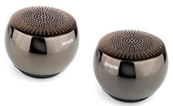 Aiwa ORB Bluetooth Wireless Speakers with TWS and EDR technology - CNC Milled Metal Body finished in Gun Metal Grey, 2 Speakers