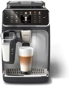 PHILIPS 5500 Series Fully Automatic Espresso Machine – 20 Hot & Iced Coffees, Quick-to-Clean LatteGo Milk System, 40% quieter with SilentBrew, QuickStart, Black and Silver (EP5546/70)