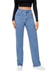 TOPLOT Straight Leg Jeans for Women (Jeans-Denim-5156-Light Wash-28)