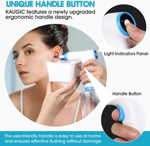 KAUGIC Electric Ear Wax Removal Kit – Water Powered Cleaner, 4 Modes, 10 Tips