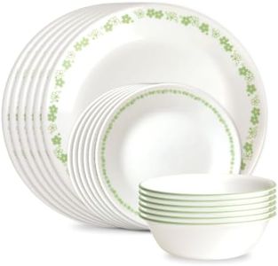 Corelle 18-Piece Dinnerware Set, Spring Blossom Green