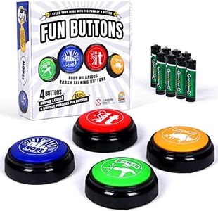 Witty Yeti Hilarious, Novelty Talking Button 4 PK Has 24 Unique Sayings. Bad Word Buttons Play Funny Sound Clips in Clear Audio, Loud Gag Gift for Coworkers or Family. Batteries Included