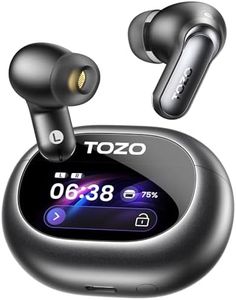TOZO NC20 Pro Active Noise Cancelling Wireless Earbuds with Smart Touch Screen, LDAC Hi-Res Audio, Stereo Bass, 6 Mics AI Call Ear Buds, 80H Playtime, IPX8 Waterproof, 32 EQ via App, Wireless Charging