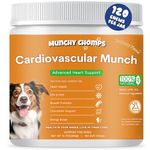 Munchy Chomps Cardiovascular for Dogs - Advanced Heart Support with AlaskOmega, CoQ10 & Taurine - Promotes Healthy Circulation & Energy Boost (Cranberry)