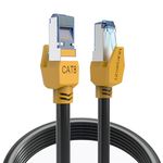 MUKSIRON Cat 8 Ethernet Cable 3 ft,Heavy Duty High Speed 26AWG Professional Cat8 LAN Network Cable 40Gbps, 2000Mhz with Gold Plated RJ45 Connector, Weatherproof for Router/Gaming/Modem/TP-Link