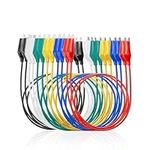 12 PCS Alligator Clips Electrical, 6 Colors Test Leads Cable with Crocodile Clips, Stamping Jumper Wires for Electrical Testing, Circuit Connection, Experiment(Blue Green Yellow Red Black White)