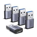 UGREEN USB to USB C Adapter(5 Pack), 10Gbps Data Transfer Type C Female to USB 3.1 Male Adaptor, Car Fast Charging Converter, Compatible with iPhone 16/15, iPad Air/Mini,Apple Watch,Samsung Galaxy S24