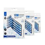 STIM Interdental Angular Brush for Wide Gaps, ISO 3-10's - Smooth Cleaning Between Teeth, Dentist Recommended, Made in India, (Blue, 30 Brushes, Pack of 3)