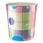 Home Plus 7.7 Litre Quality Floral Design Lightweight Waste Paper Basket Bin (Multicolour Abstract Art)