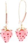 Betsey Johnson Strawberry Earrings (Pink Strawberry Earrings), Zinc