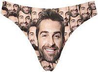 Custom Personalized Photo Printed Face Multi Boyfriend Face Novelty Women's Thong G-Strings Briefs Shorts M