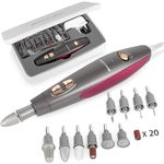 BEAUTURAL Professional Manicure and Pedicure Set Kit, Electric Nail Drill Machine, 10-Piece Attachments Plus 20 Sanding Bands, Electric Nail File Set, Hand Foot & Nail Tools