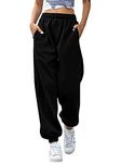 Love My Fashions Women's Plain Gym Sport Jogger Sweatpants & Winters Joggers Pockets Pants and Baggy Elastic Waist Trousers for Casual Hip Hop, Gym and Jogging Black