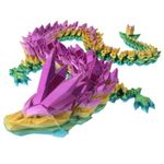 Axicir 3D Printed Beautiful Flexible Crystal Dragon Figurine Decor Adults Fidget Toys (Dragon)