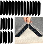 LxcshLjx 24Pcs Rug Tape, Rug-Grip, Rug Gripper Pads, Carpet Tape for Area Rug Corner Grippers, Dual Sided Prevent Curling Corner Carpet Holder, Non Slip Adhesive Rug Tape for Hardwood Floors and Tile