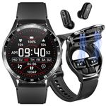 VOVOAEWACH Smart Watch with Earbuds, 1.32 Inch Round Fitness Watch X7, 2 in 1 Bluetooth Watch with Step,Calories,Sleep Monitor,Heart Rate Blood Pressu-re Monitor for iOS & Android