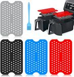 JTOOYS 4 Pack Tower Air Fryer Accessories, 5.1 x7.87'Air Fryer Silicone Liners, Reusable Double Basket Air Fryer Liners Hot Pads for Multifunction Kitchen Accessories Air Fryer Liners Hot Pads