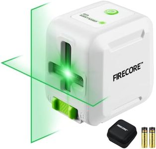 Firecore Laser Level Self Leveling, DIY Green Beam Cross Line Laser Level for Picture Hanging, 4 Brightness Adjustment Manual Mode IP54 Rating, 2 AA Batteries & Carry Pouch Included-G20